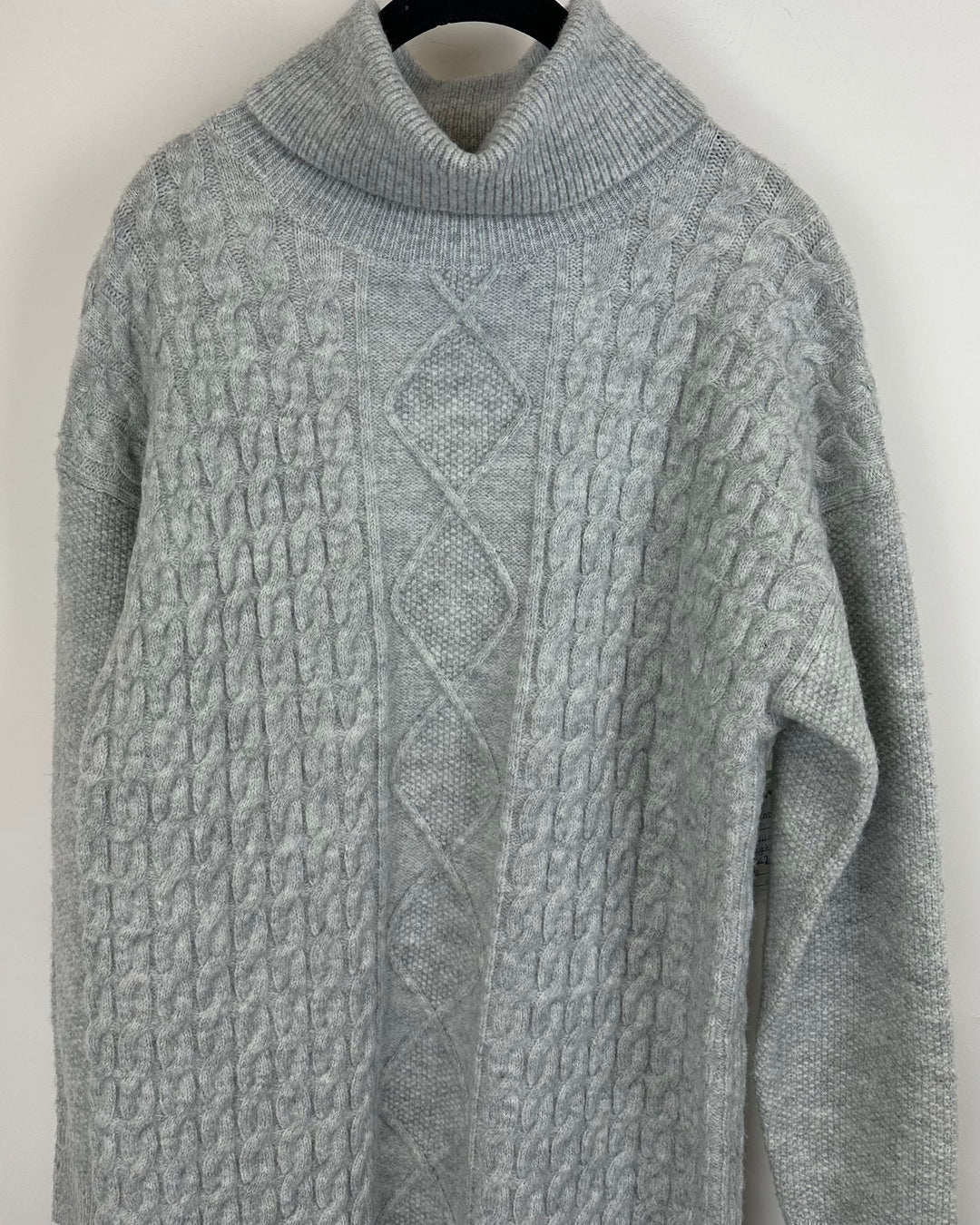 Gray Turtleneck Sweater Dress - Medium