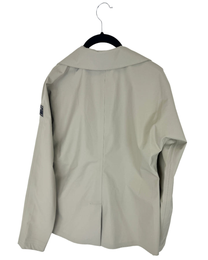 Tan Button Down Blazer Raincoat - Size 4