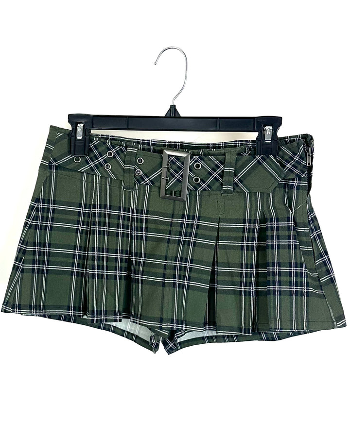 Ultra Mini Green Plaid Skort - Size 4/6