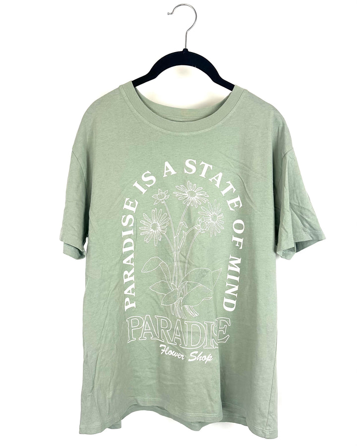 Mint Green Paradise Graphic T-Shirt - Small