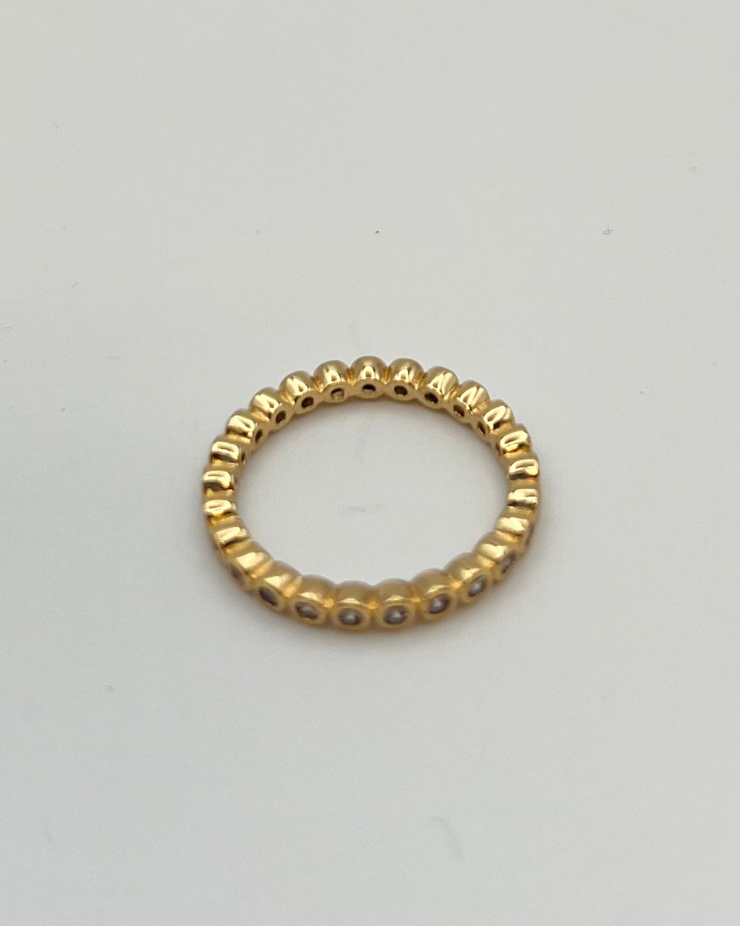 Gold Circle Rhinestone Ring - Size 6