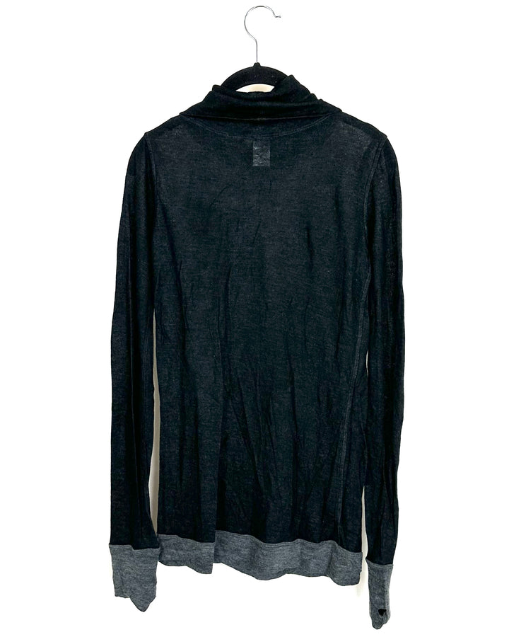 Theory Black Sheer Top - Small