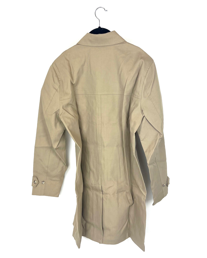 MENS Khaki Trench Coat - Medium