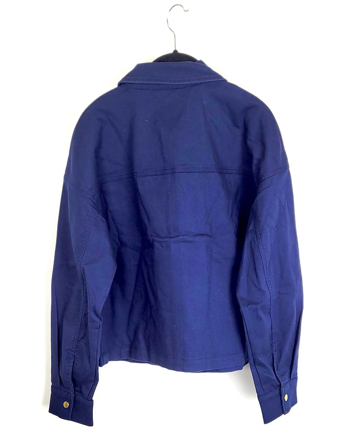 Navy Blue Lightweight Denim Jacket - Size 6/8