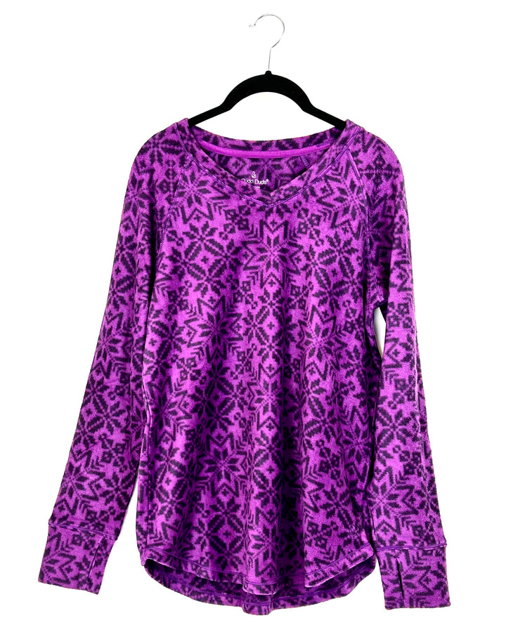 Violet Printed Pajama Shirt - Size 6/8 and 10/12