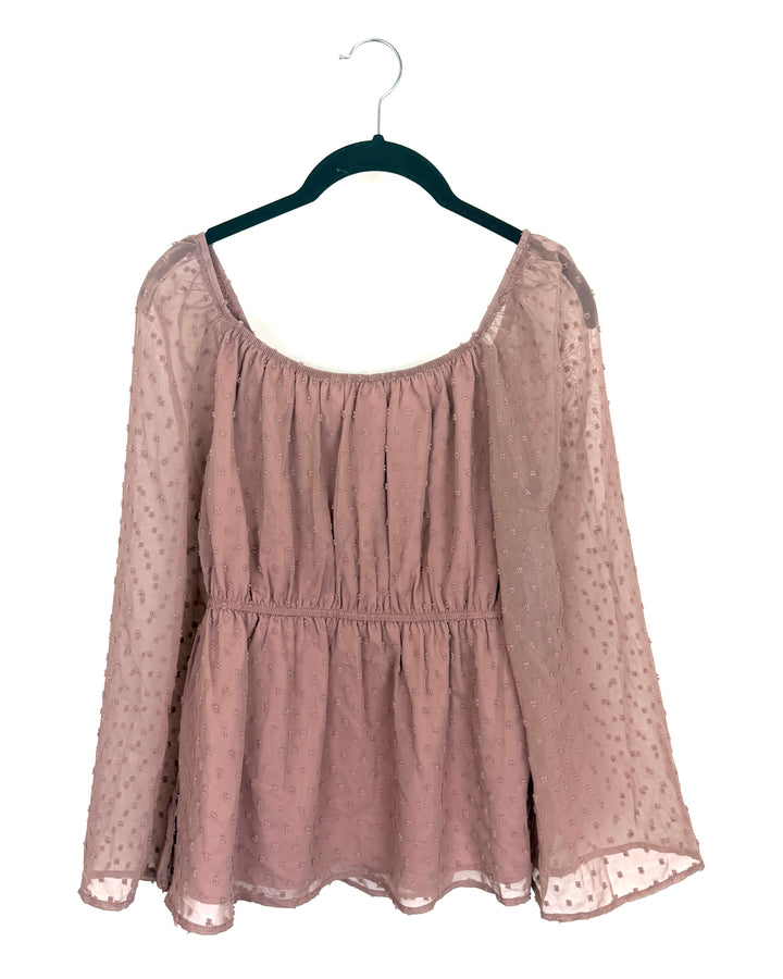 Dusty Rose Dot Blouse - Size 2/4 and Size 4/6