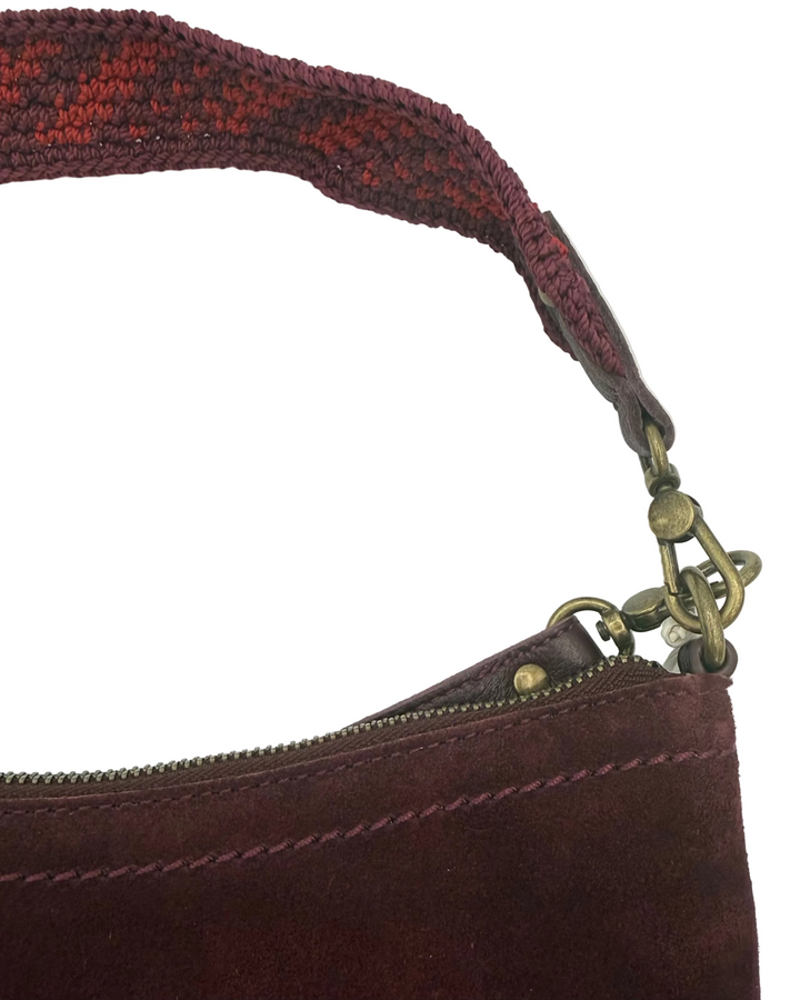 Maroon Suede Small Bag