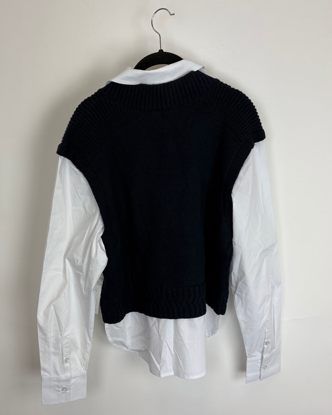 Navy Blue Sweater Vest With Built in Button Down - Size 4/6