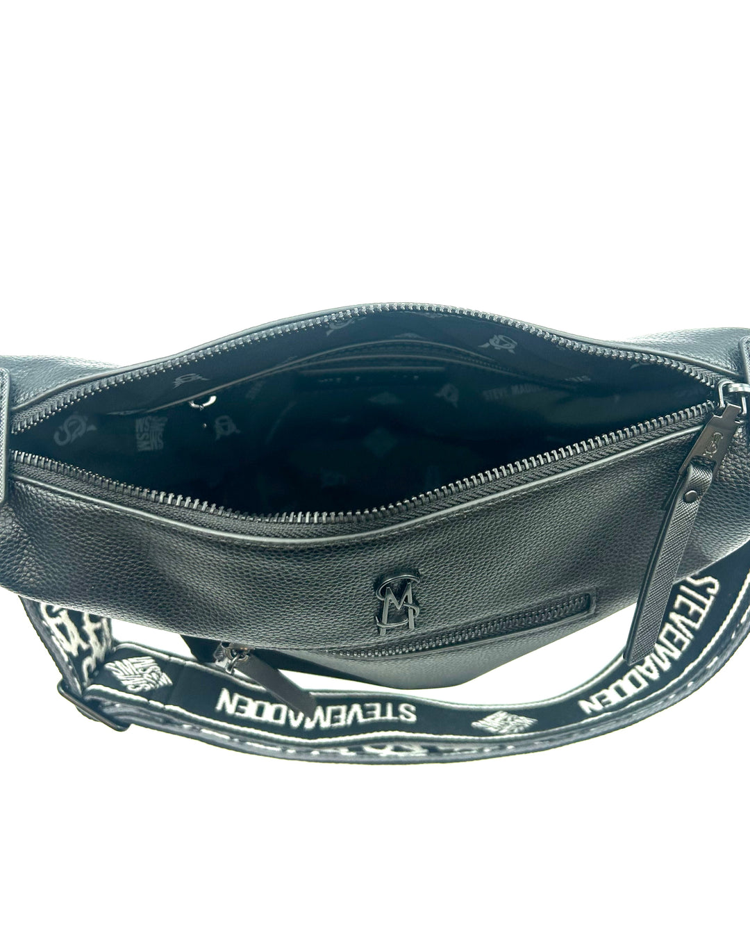 Black Faux Leather Crossbody Bag