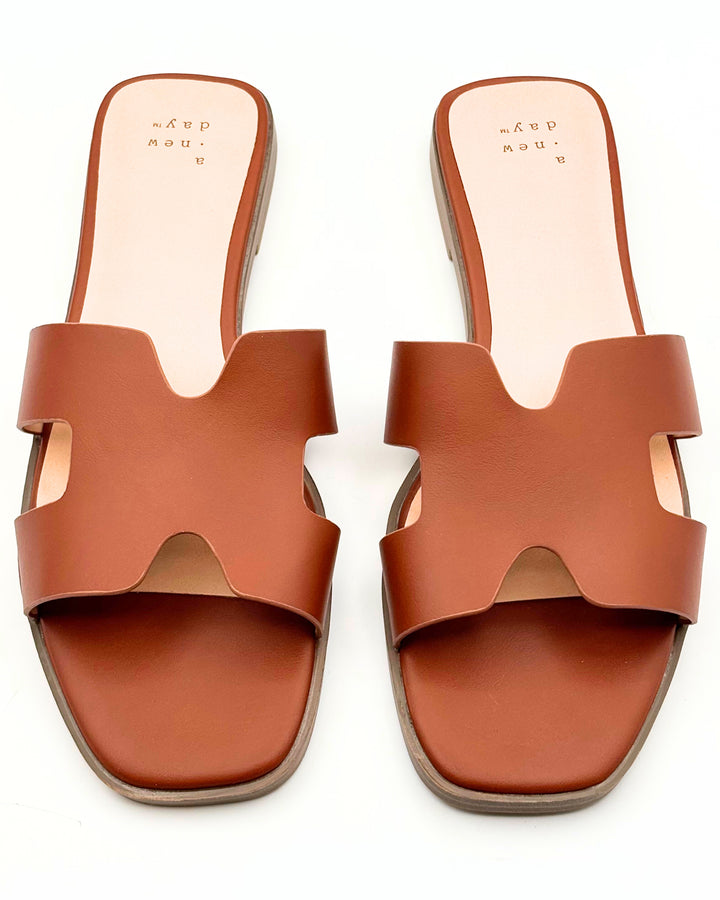 A New Day Brown Slides - Size 8.5