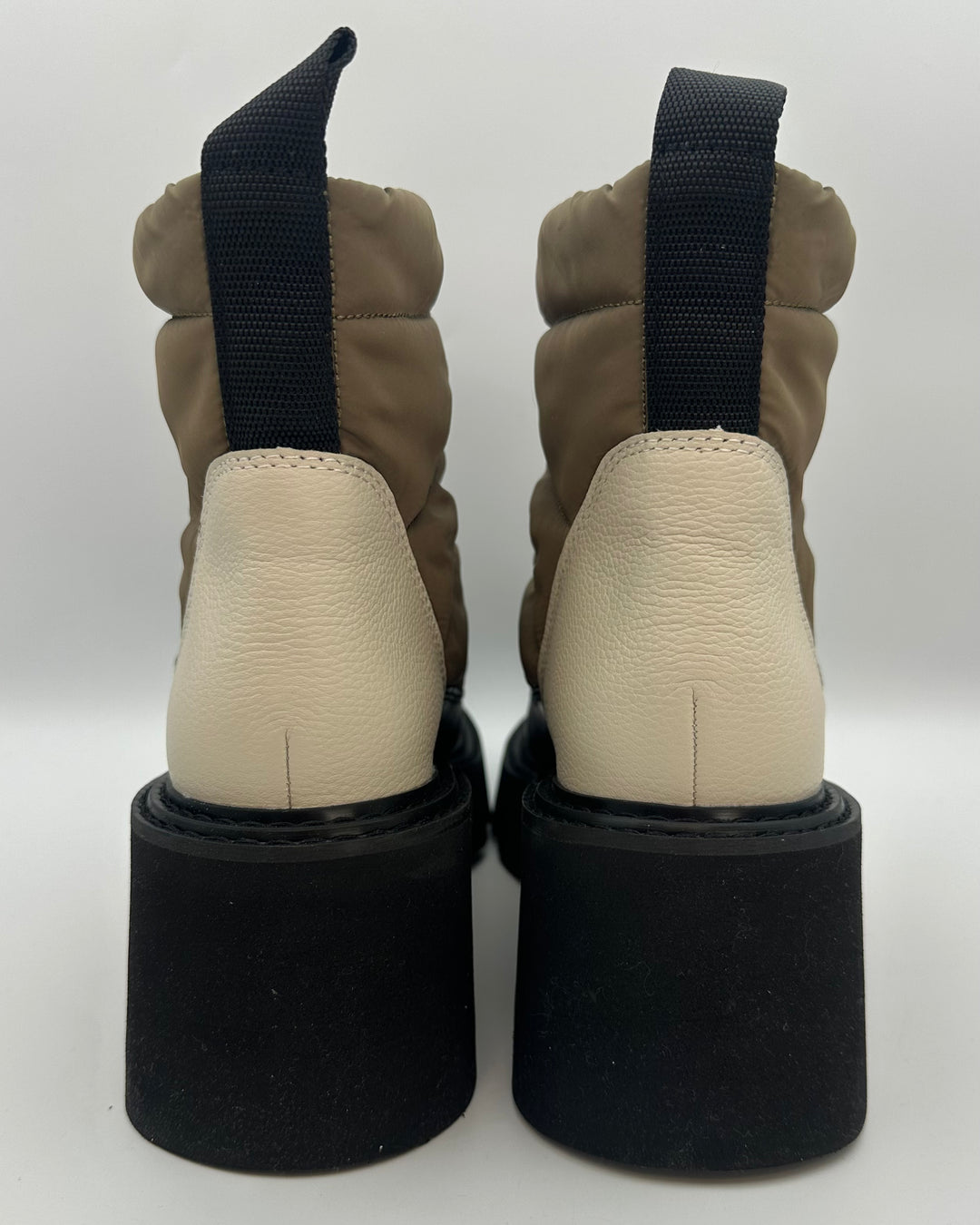 Olive Green Nylon Boots - Size 8 and 9.5