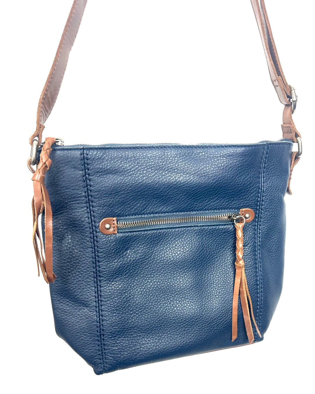 Navy & Brown Crossbody Bag