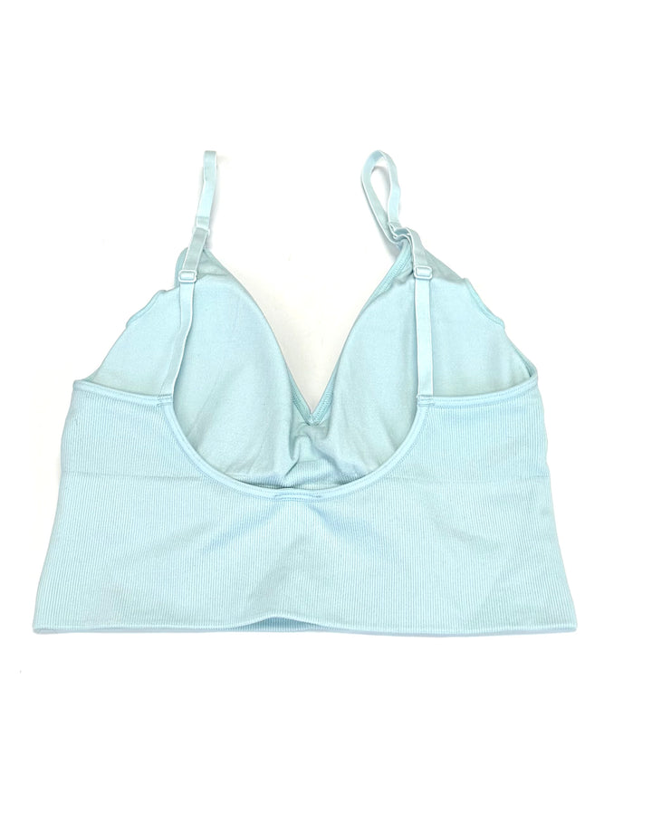 Icy Blue Wireless V-Neck Bra - Small