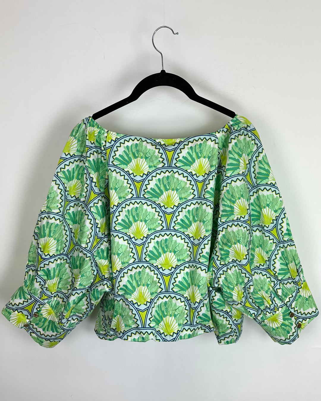 Green Abstract Cropped Top - Extra Extra Large