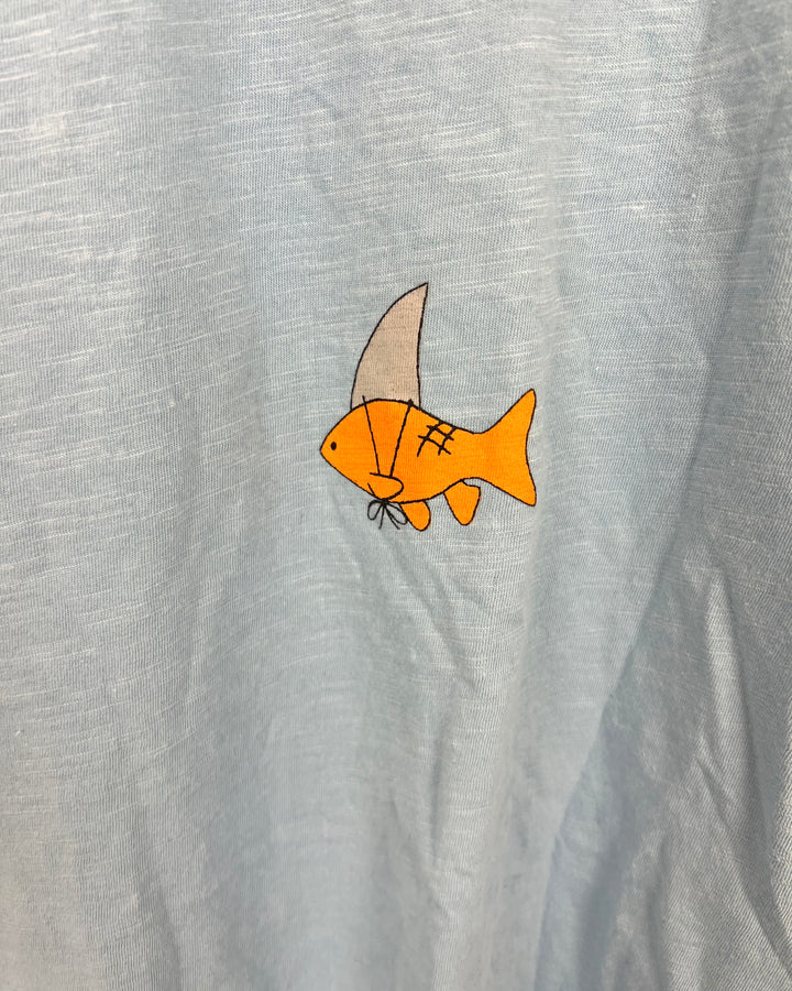 MENS Light Blue Goldfish T-Shirt - Medium