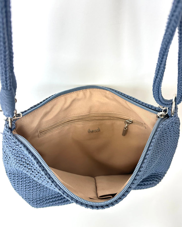 Slate Blue Crochet Shoulder/Crossbody Bag
