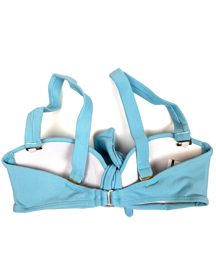 Sky Blue Textured Bikini Top - S, M, L, XL
