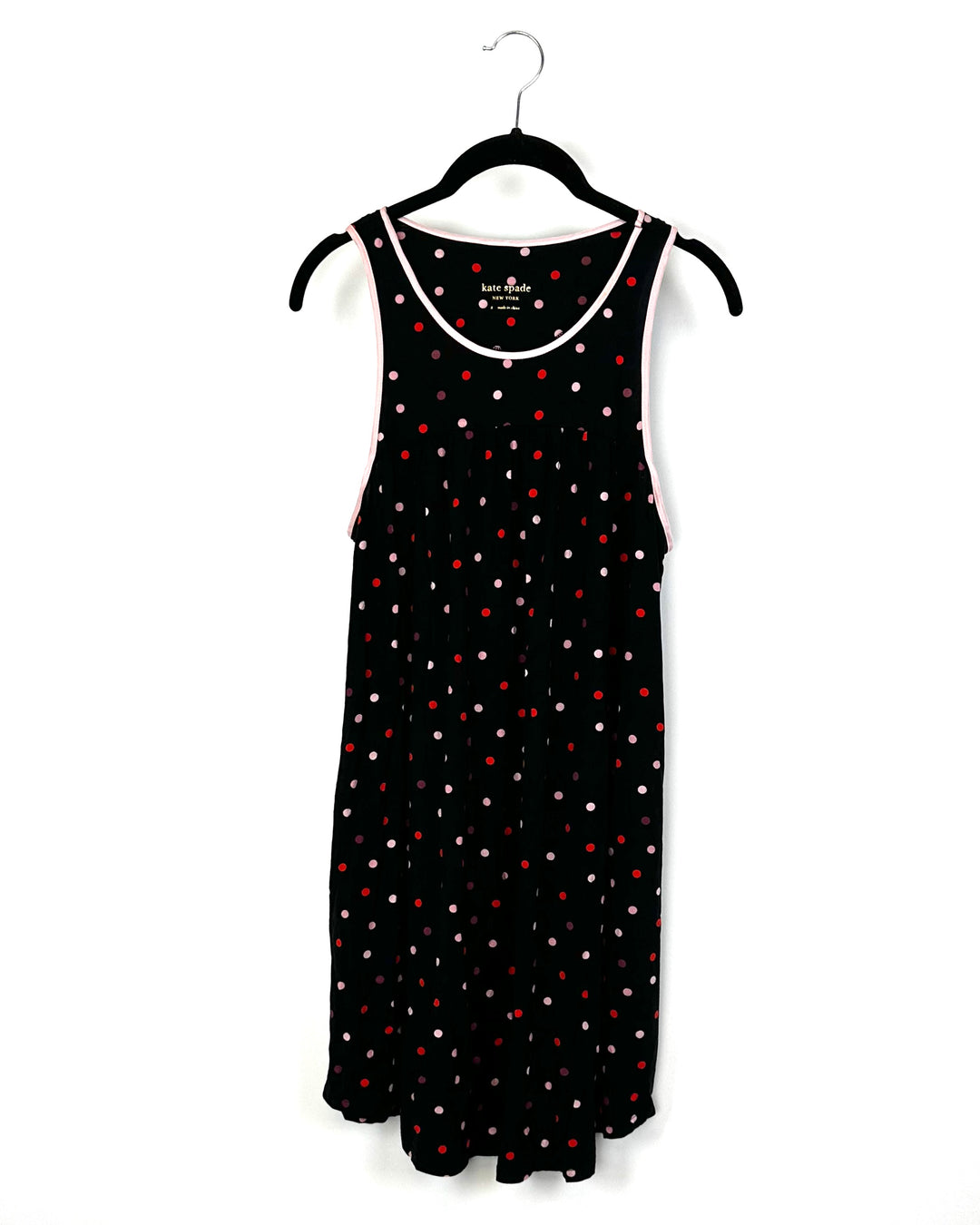 Black and Pink Polka Dot Nightgown - Size 4-6