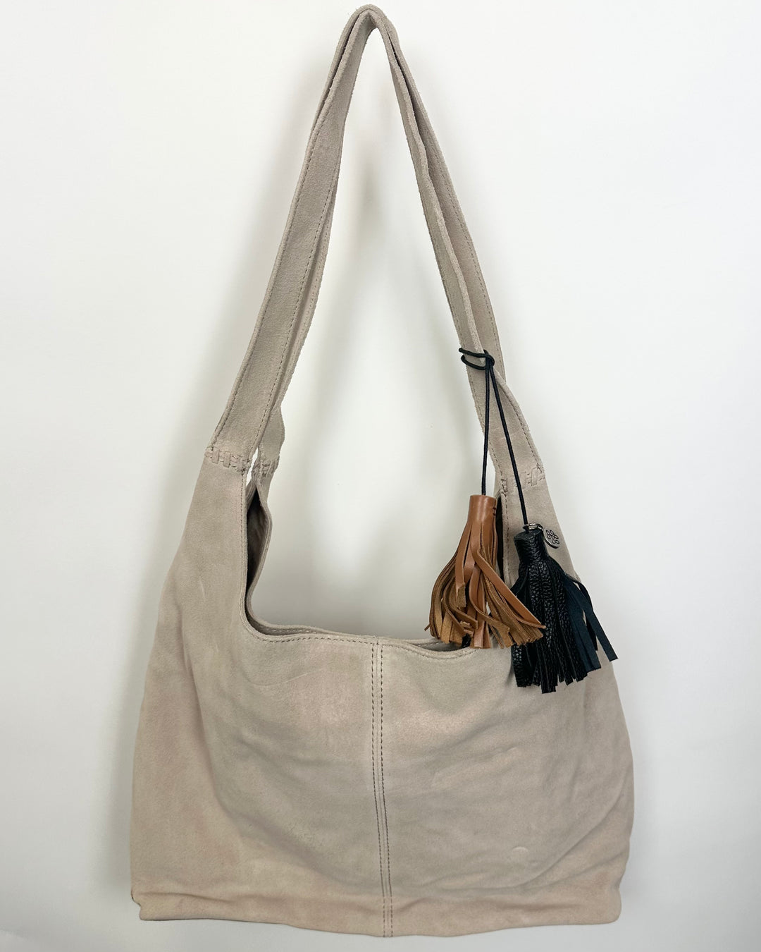 Desert Sand Suede Shoulder Bag