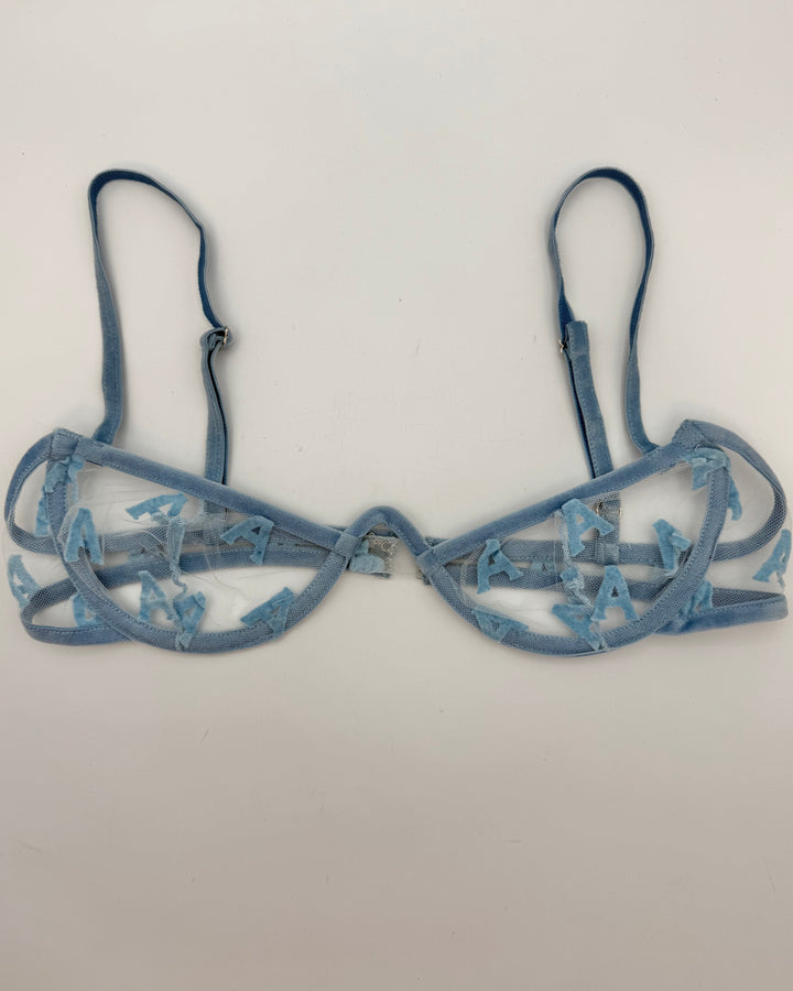 Light Blue Mesh Bra - Medium