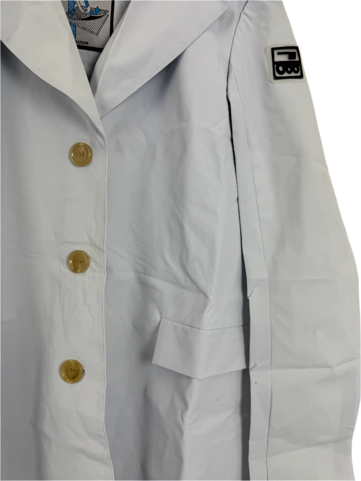 Pale Blue Button Down Raincoat - Size 0 - 6