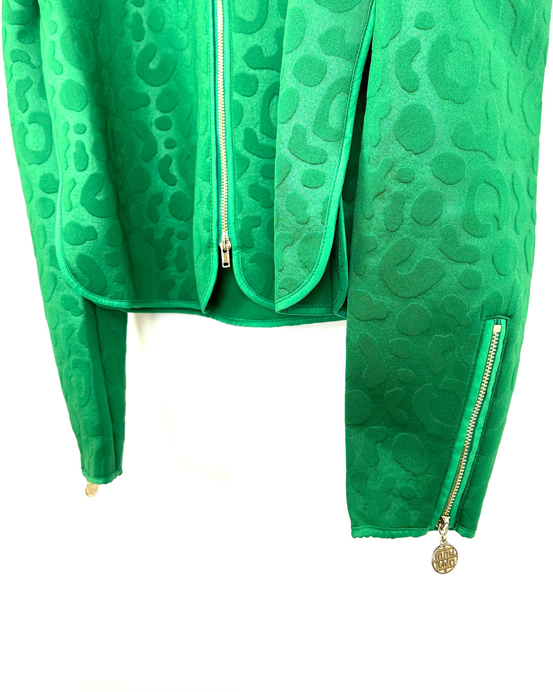Green Cheetah Scuba Jacket - Extra Small / Small
