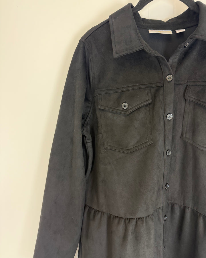 Black Suede Like Dress - Size 6/8