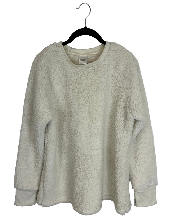 White Sherpa Top - Size 8/10