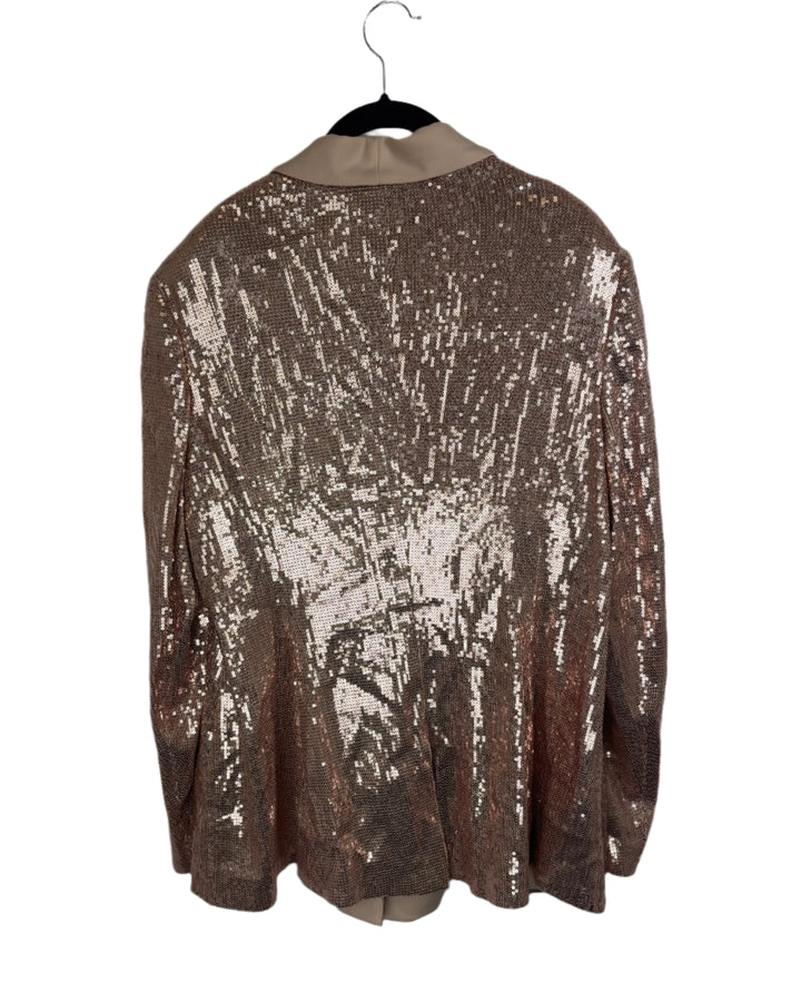 Champagne Sequin Blazer - Size 2X
