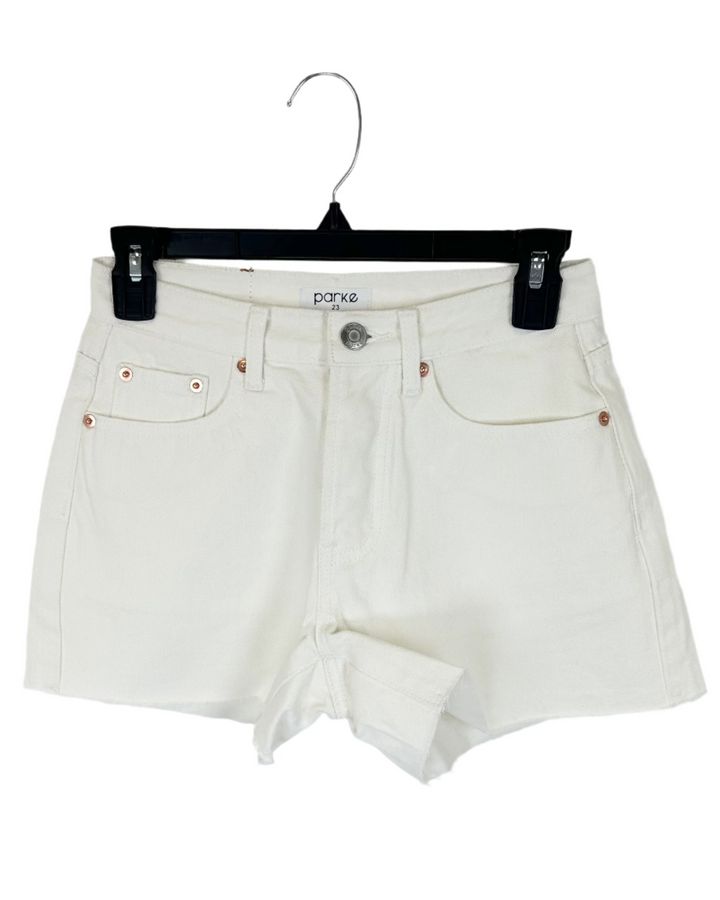 White Denim Shorts - Size 23, 24 and 25 (Waist)