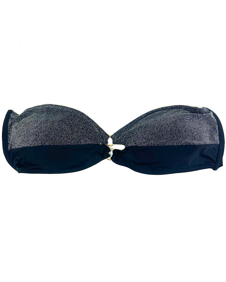 Black Shimmer Convertible Bikini Top - Size S, L, XL