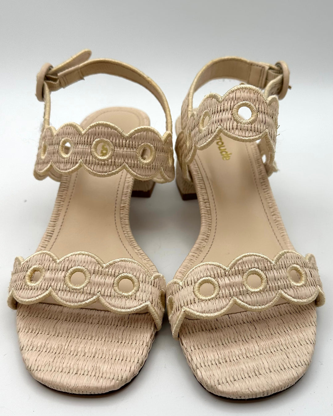 Raffia Buckle Sandals - Size 6.5