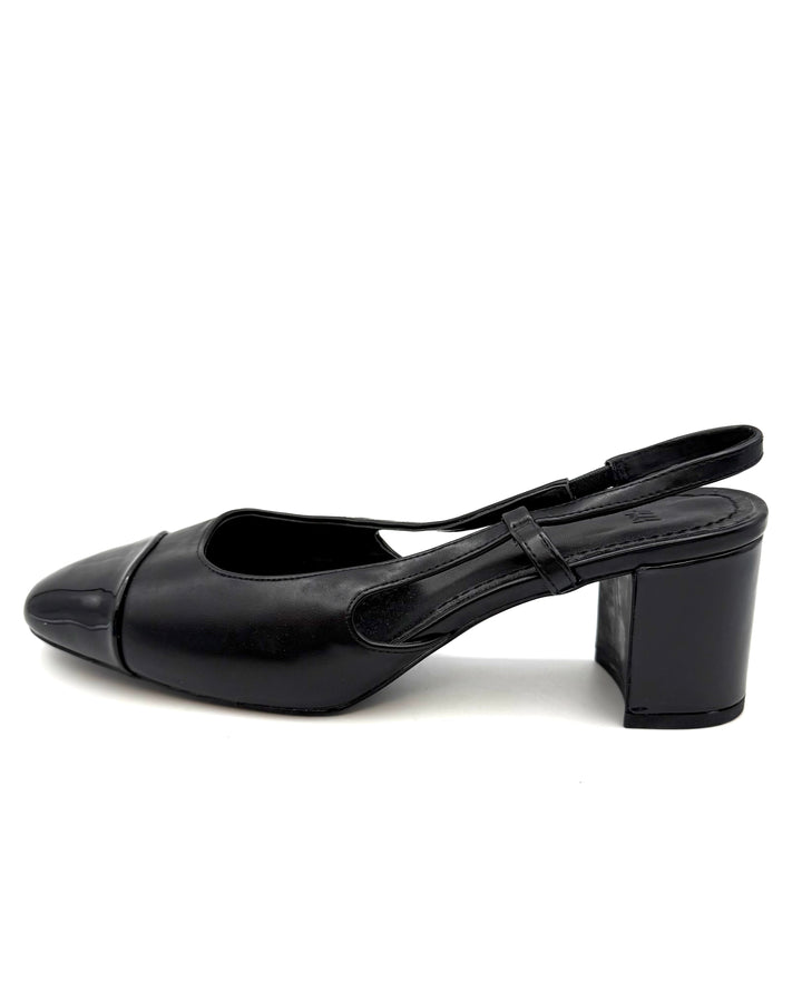 H&M Black Block Heel Shoe - Size 8