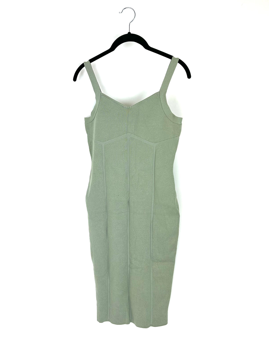 Green Ribbed Bodycon Dress - Size 6