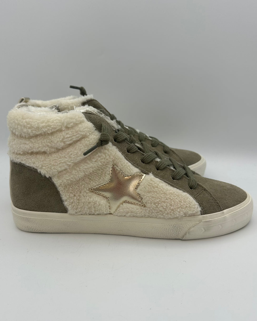 Olive Green High Top Sneakers - Size 8.5