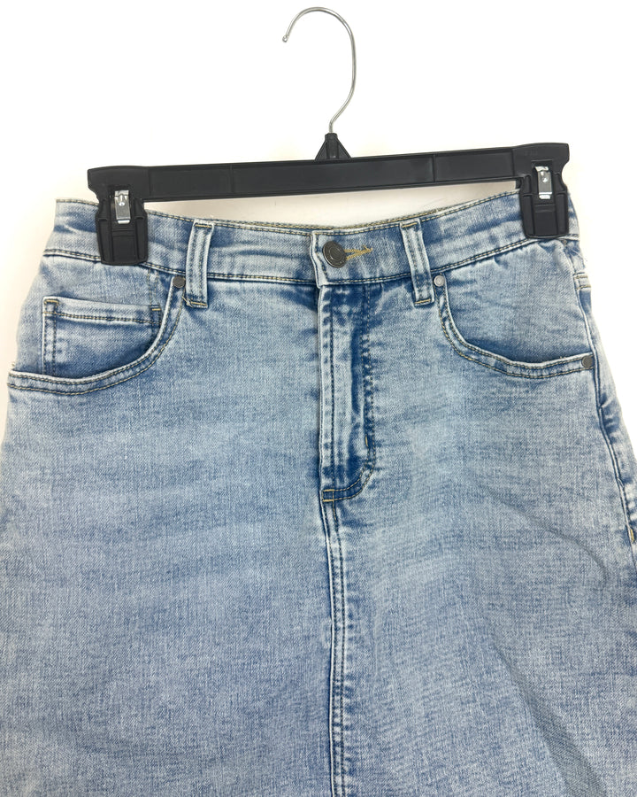 Sky Wash Faded Denim Skirt - Size 0/2