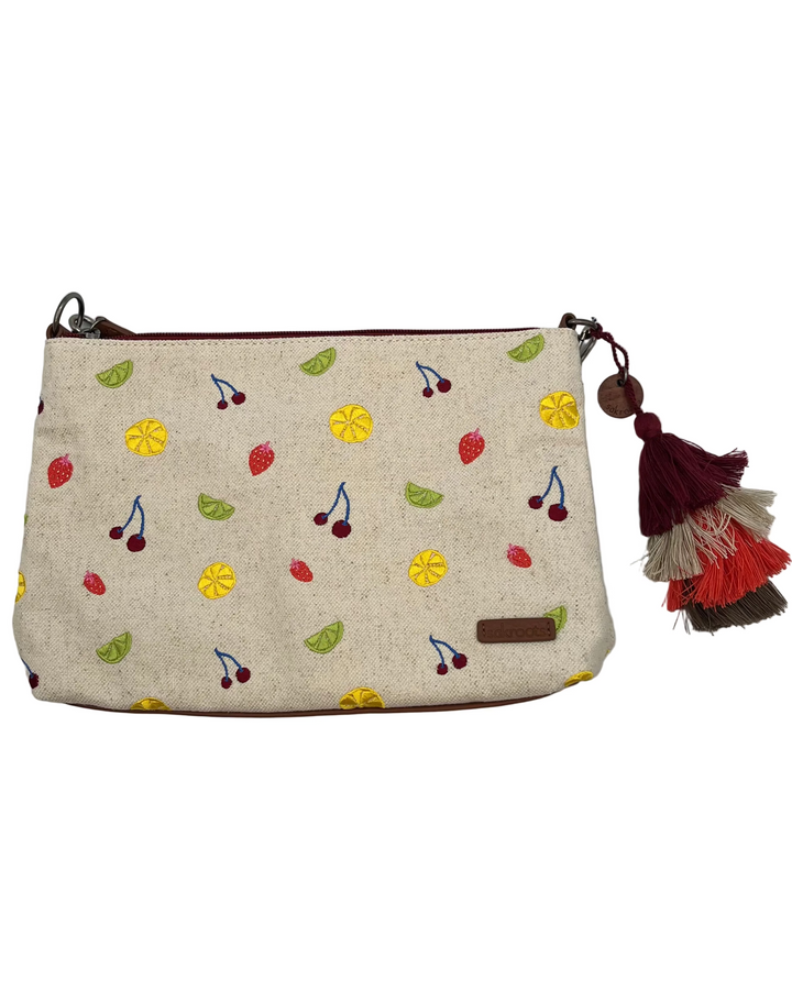 Canvas Fruit Embroidery Bag