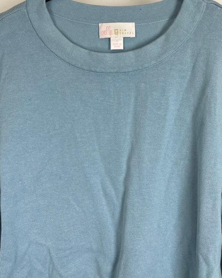Light Blue & Faux Pearl Sweater - Size 6/8