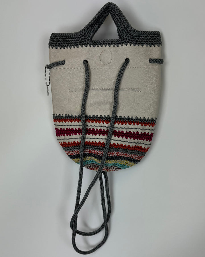 Tan and Crochet Mini Backpack
