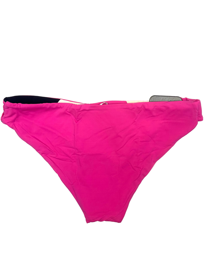 Bright Pink Colorblock Reversible Bikini Bottom - S, M, XL