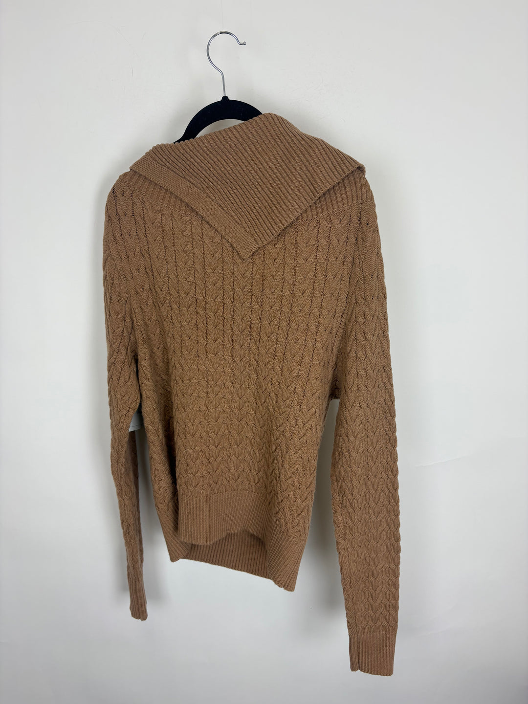 Brown Asymmetric Collar Sweater - Size 6/8