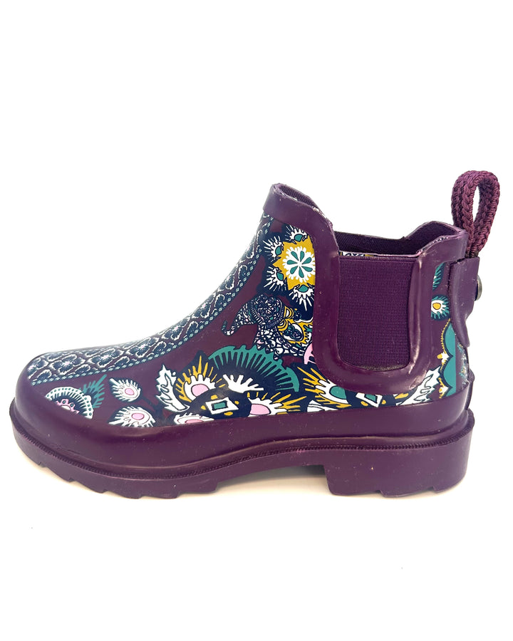 Purple Abstract Rainboot - Size 6