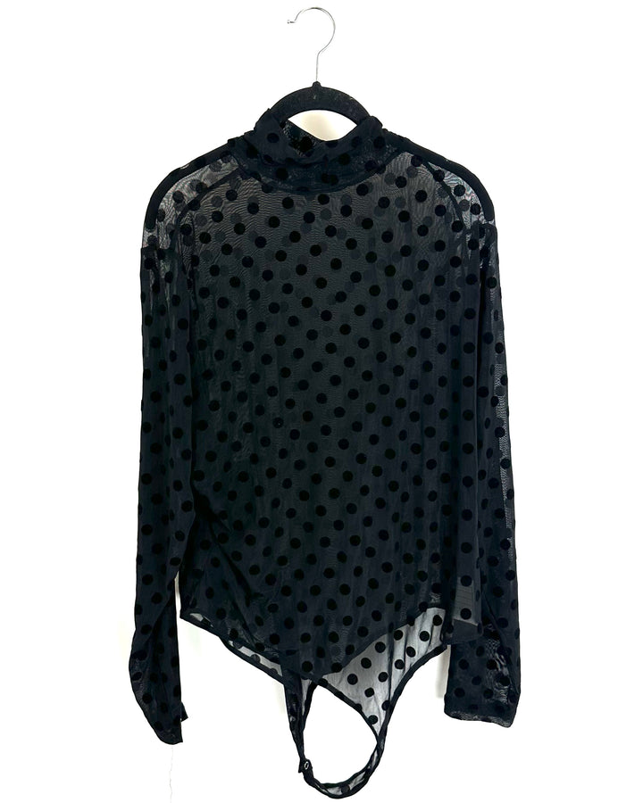 Black Sheer Mesh Bodysuit- Size 8/10