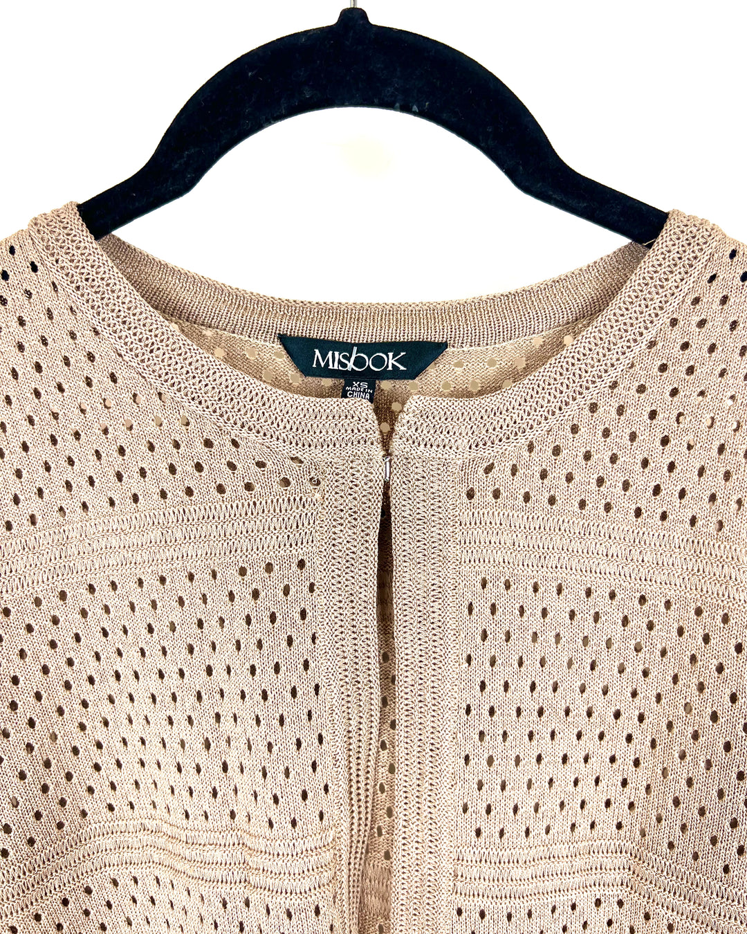 Tan Brown Open Knit Cardigan - Size 2/4