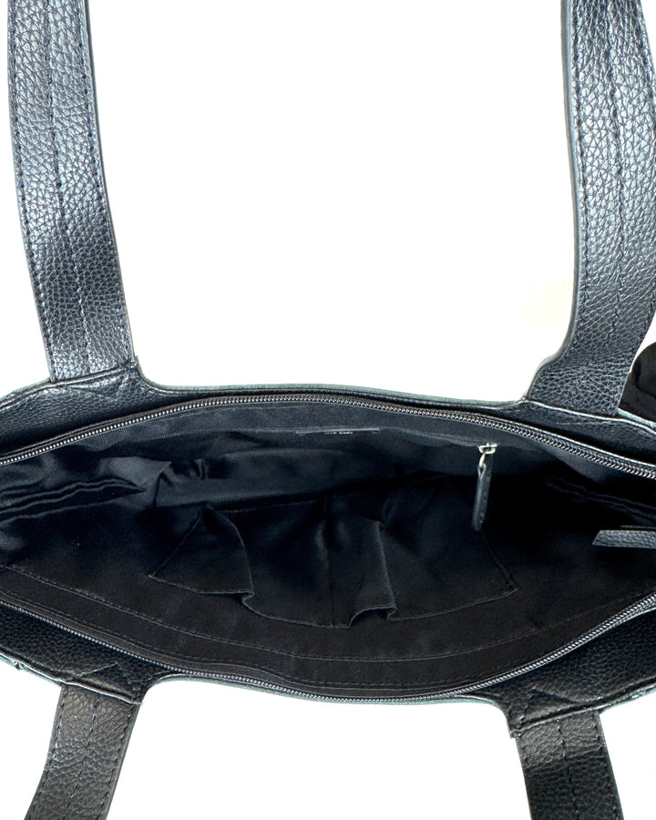 Black Leather Snake Skin Crossbody