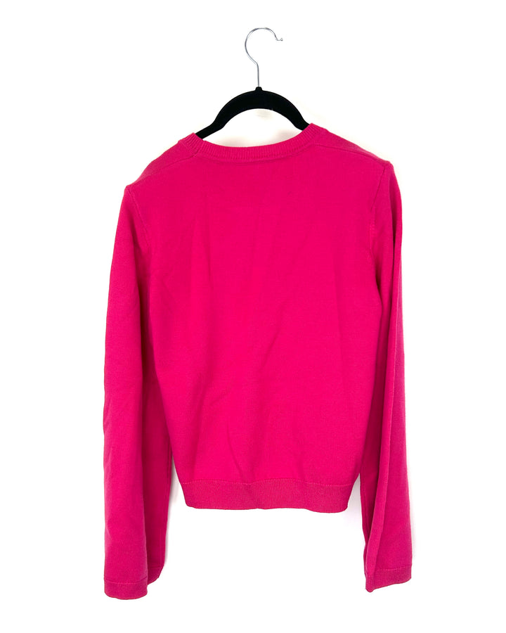Pink Wide Sleeve Relaxed Fit Sweater - Small