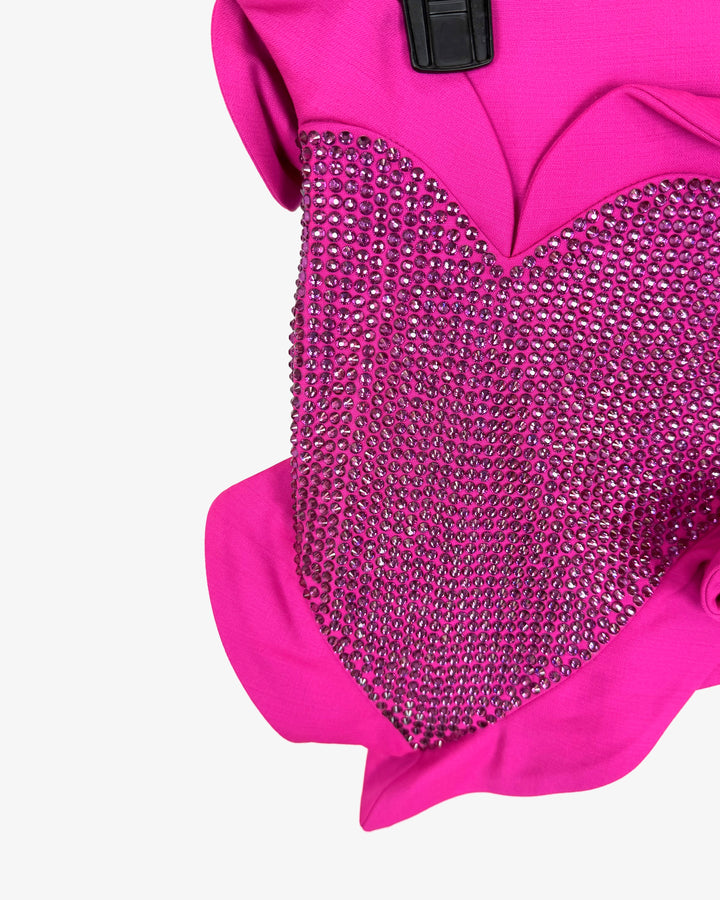 Pink Mini Skirt with Heart Rhinestone Detail - Size 4