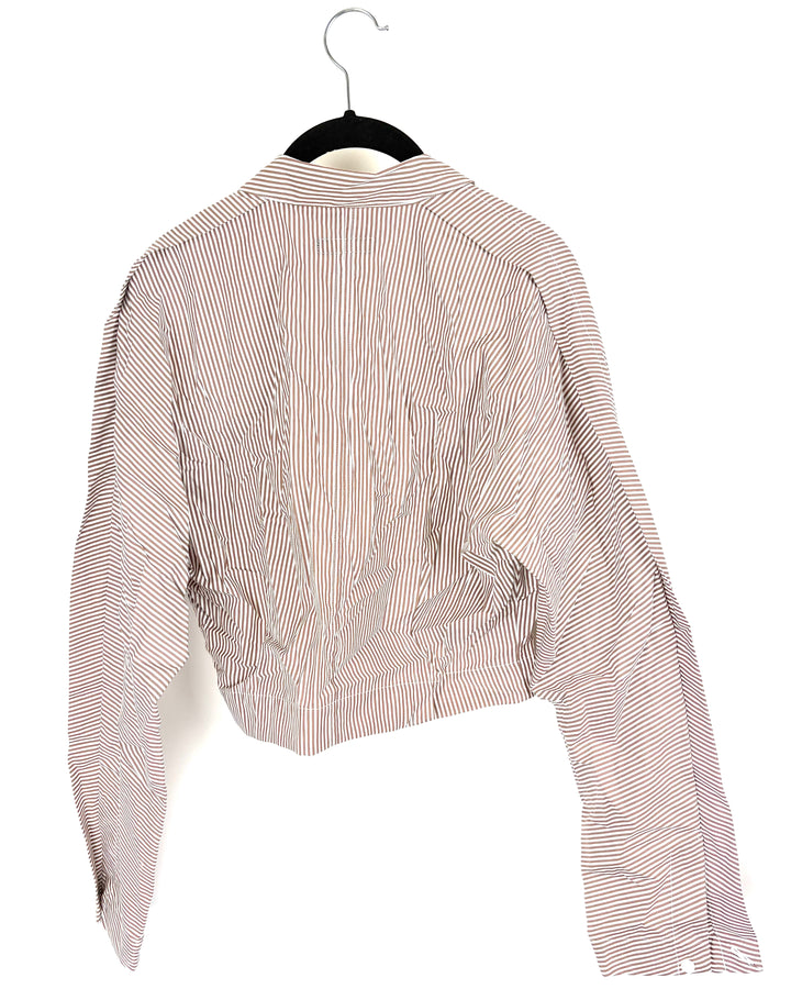 Rag & Bone Pinstripe Cropped Button-Up - Small