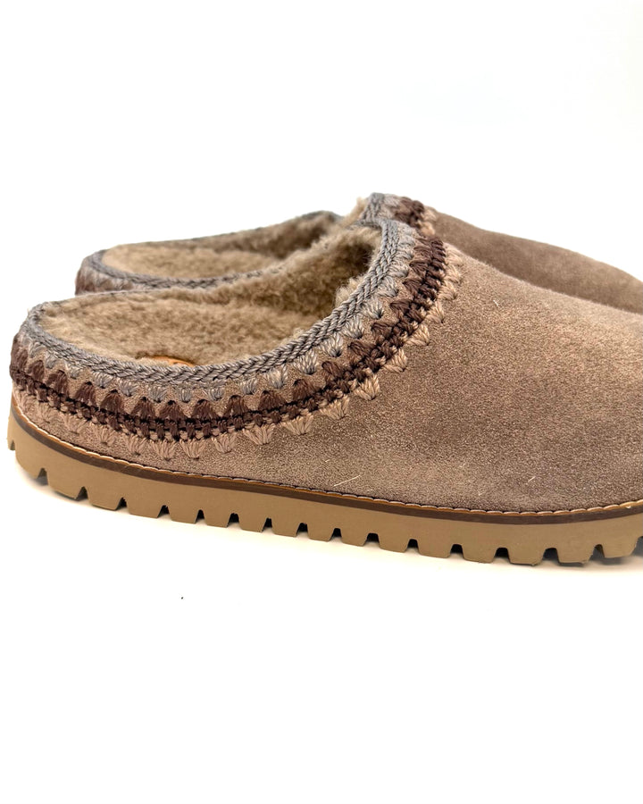 Smokey Taupe Plush Clogs - Size 6, 7, 9 and 11
