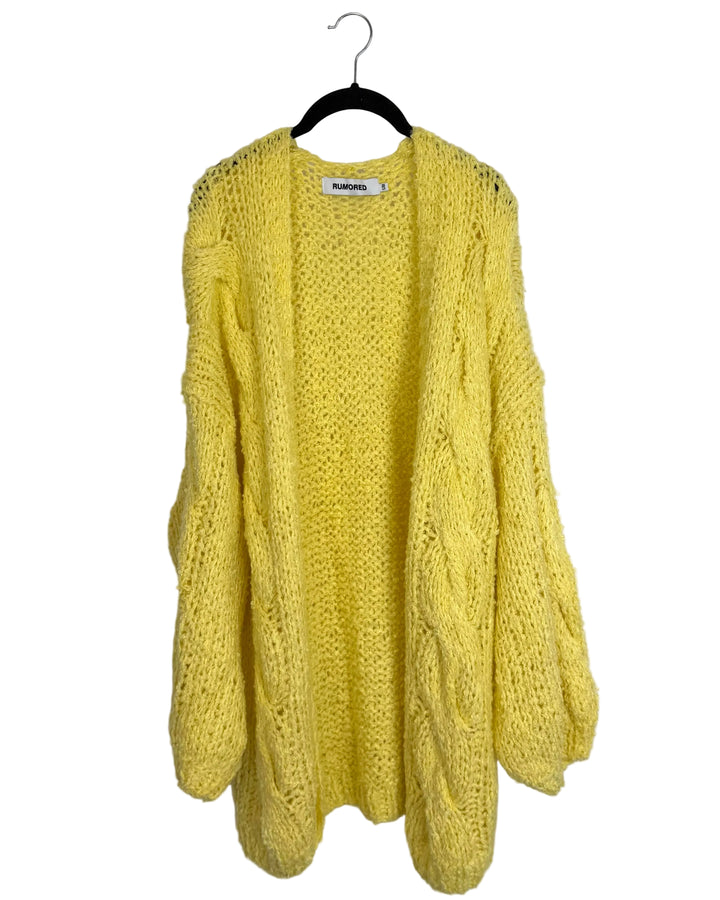Yellow Open Knit Cardigan - Size 8/10